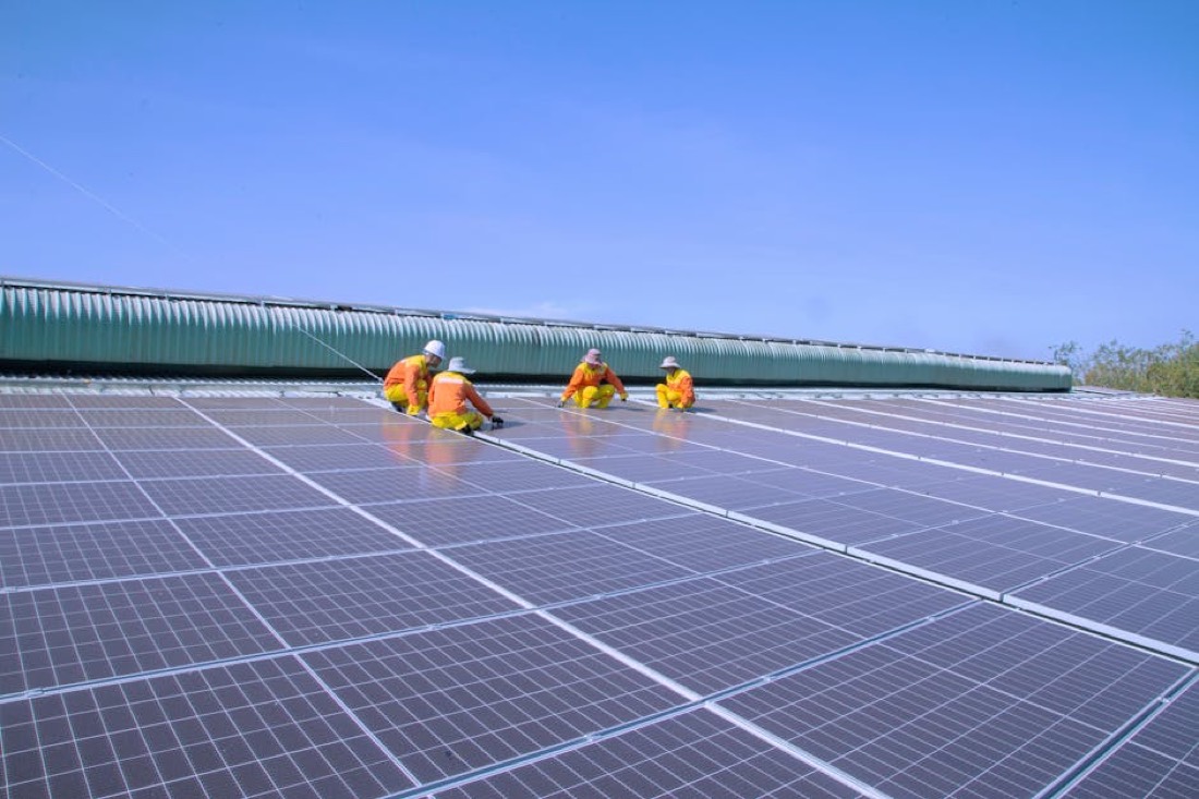 Solarmodule auf einem Hausdach